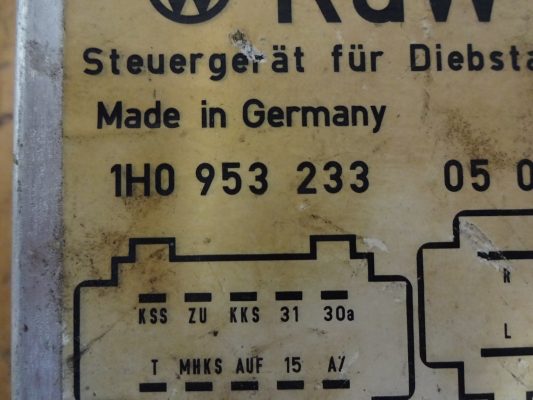 Steuergerät Diebstahlwarnanlage Vw Golf 3 1H0953233 | KFZ-Scheuch